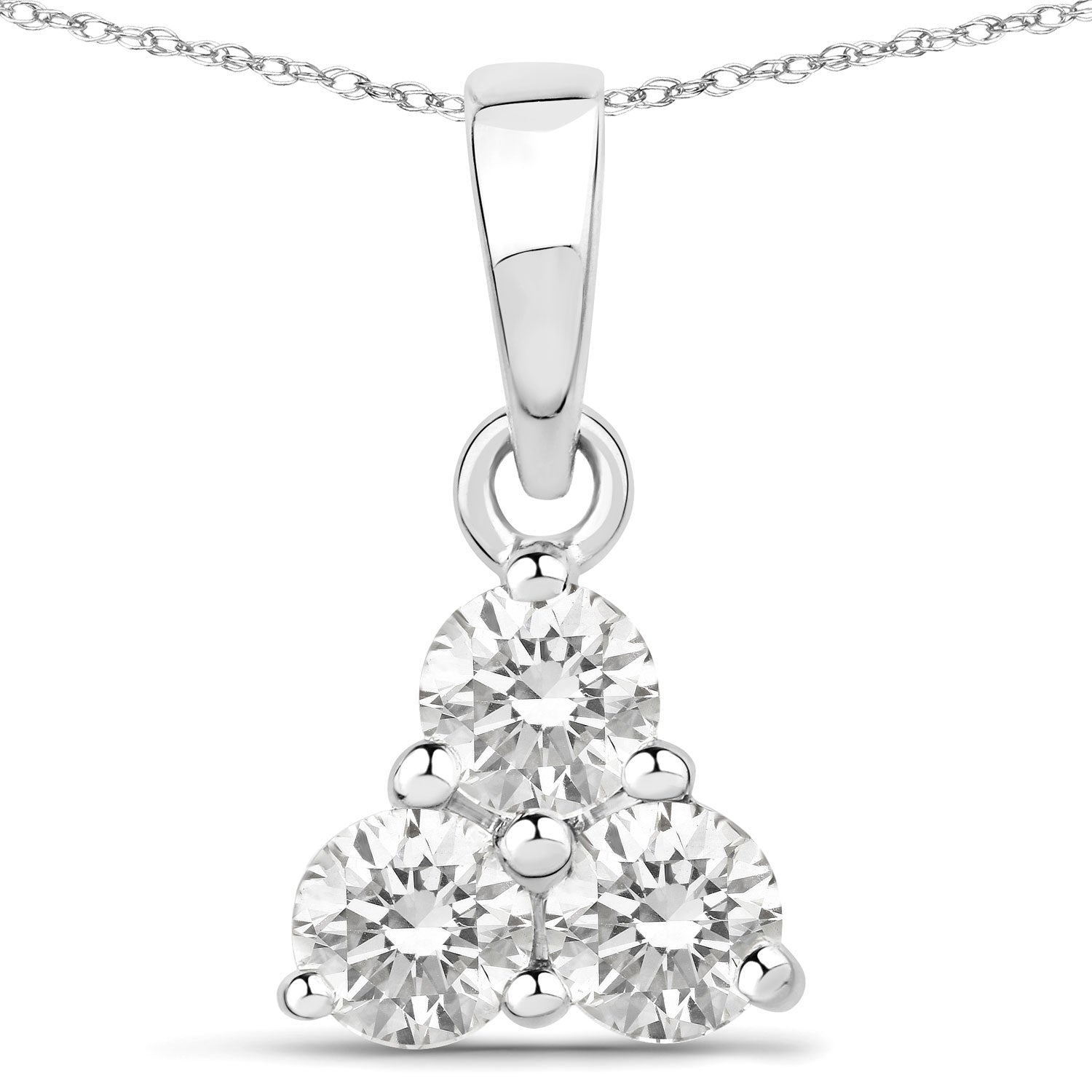 0.51 Carat Genuine Lab Grown Diamond 14K White Gold Pendant by Bids.com