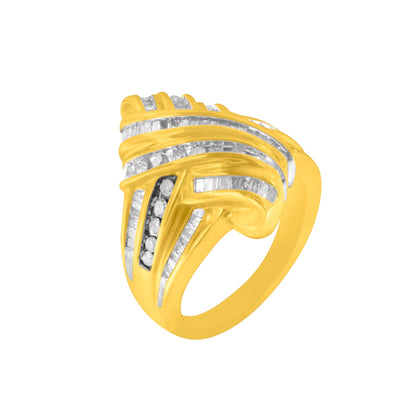 10K Yellow Gold Diamond Bypass Ring (1.0 cttw, H-I Color, I2-I3 Clarity) by Bids.com