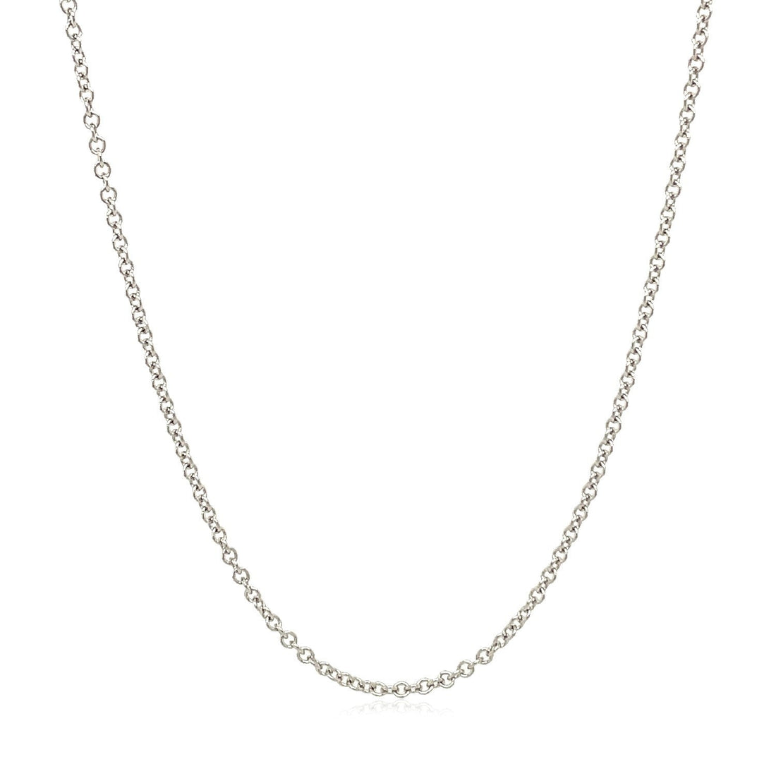 14k White Gold Round Cable Link Chain 1.9mm by Bids.com