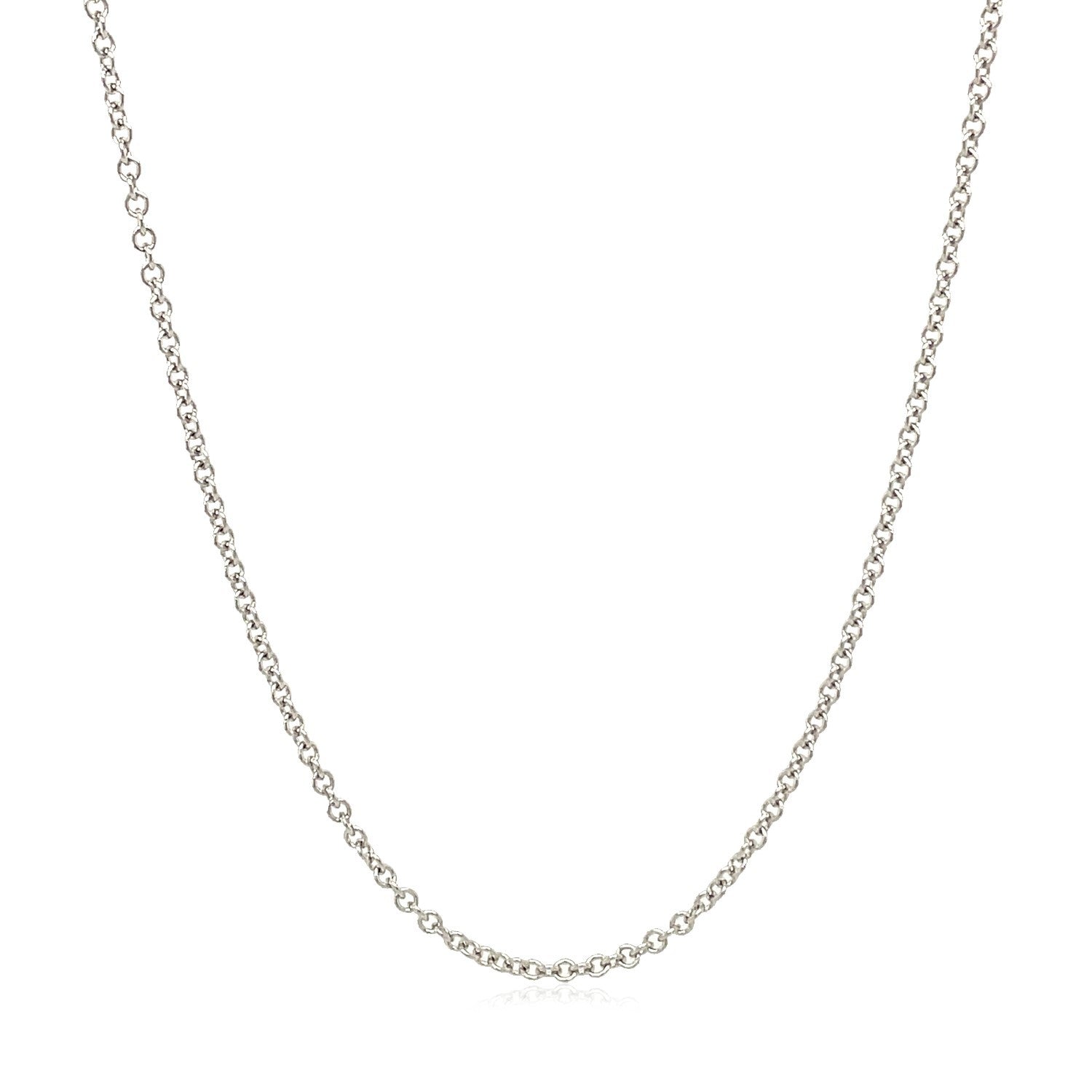 14k White Gold Round Cable Link Chain 1.9mm by Bids.com