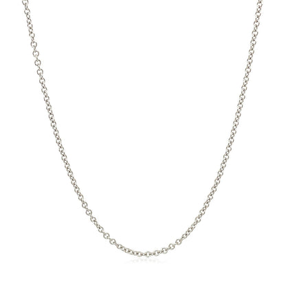 14k White Gold Round Cable Link Chain 1.9mm by Bids.com