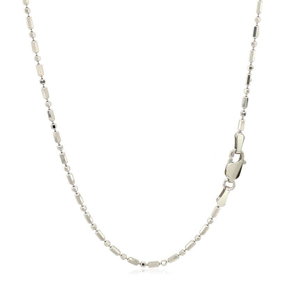 14k White Gold Diamond-Cut Alternating Bead Chain 1.5mm by Bids.com