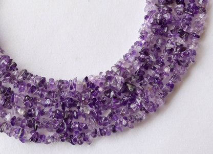 Uncut Raw Amethyst Crystal Chip Beads for Necklace (Insight and Inspiration)  DestGlow