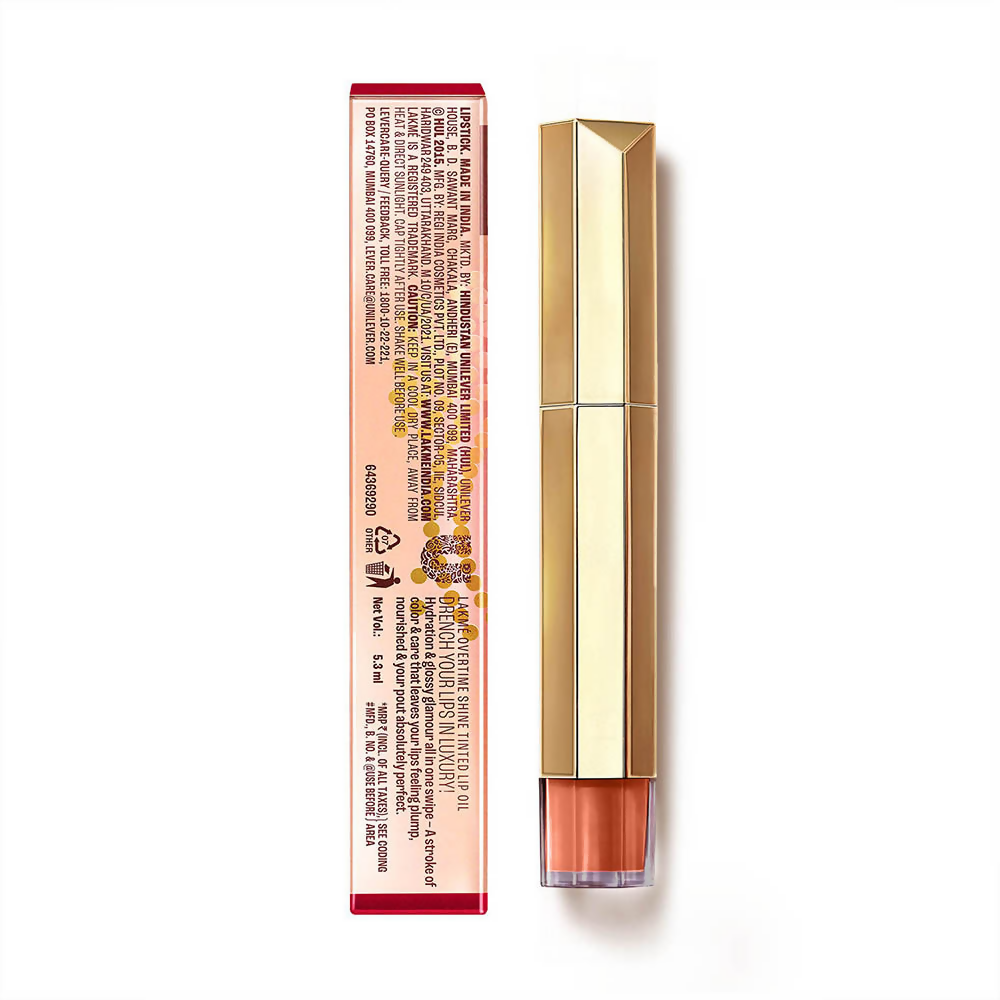 Lakme 9to5 Overtime Shine Tinted Lip Oil - Coral Charm