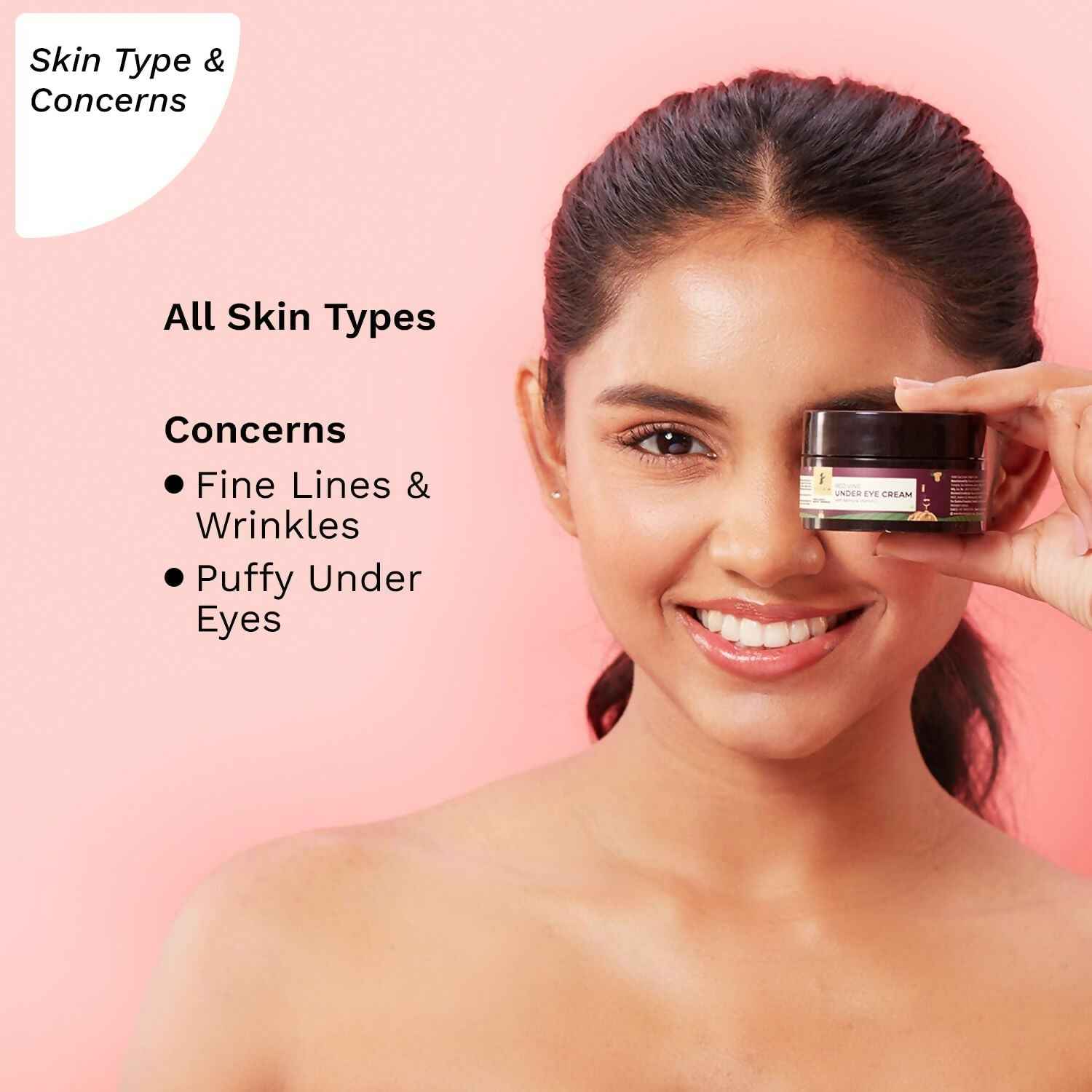 Pilgrim Red Vine Under Eye Cream with Retinol &amp; Vitamin C For Dark Circles, Wrinkles, &amp; Puffy Eyes