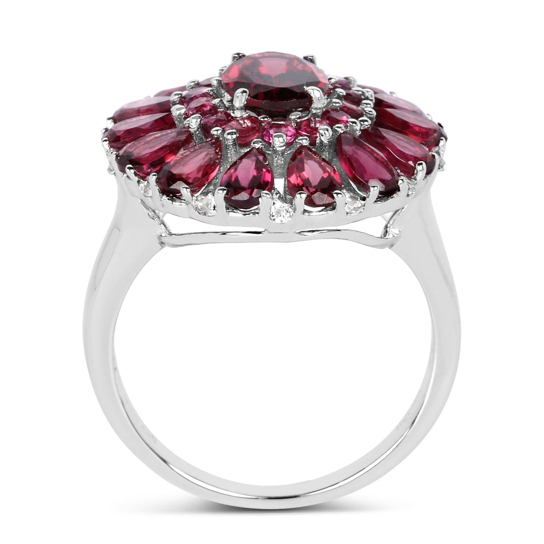 6.19 Carat Genuine Rhodolite and White Topaz .925 Sterling Silver Ring by Bids.com