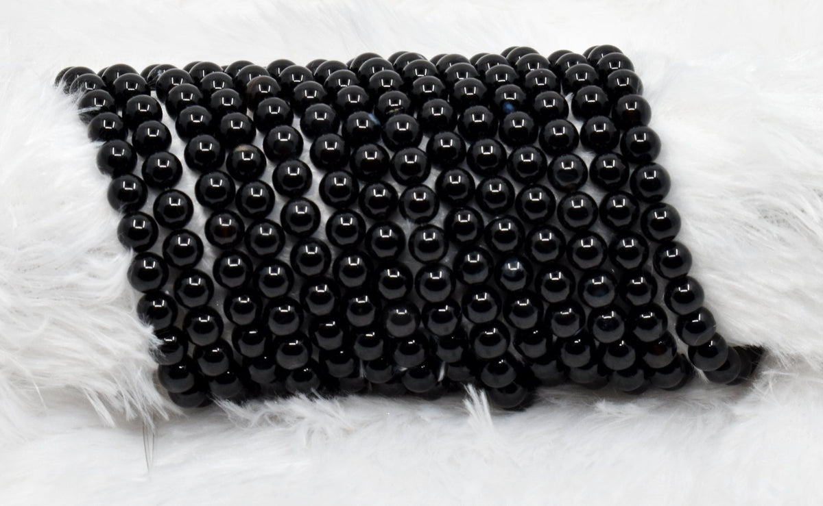 Black Onyx Beads, Natural Crystal Round Beads 4mm to 16mm  DestGlow
