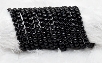 Black Onyx Beads, Natural Crystal Round Beads 4mm to 16mm  DestGlow
