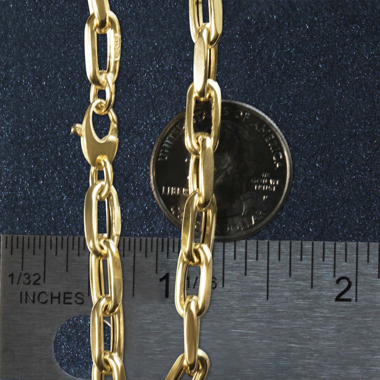 14k Yellow Gold French Cable Link Bracelet  (6.00 mm)  DestGlow
