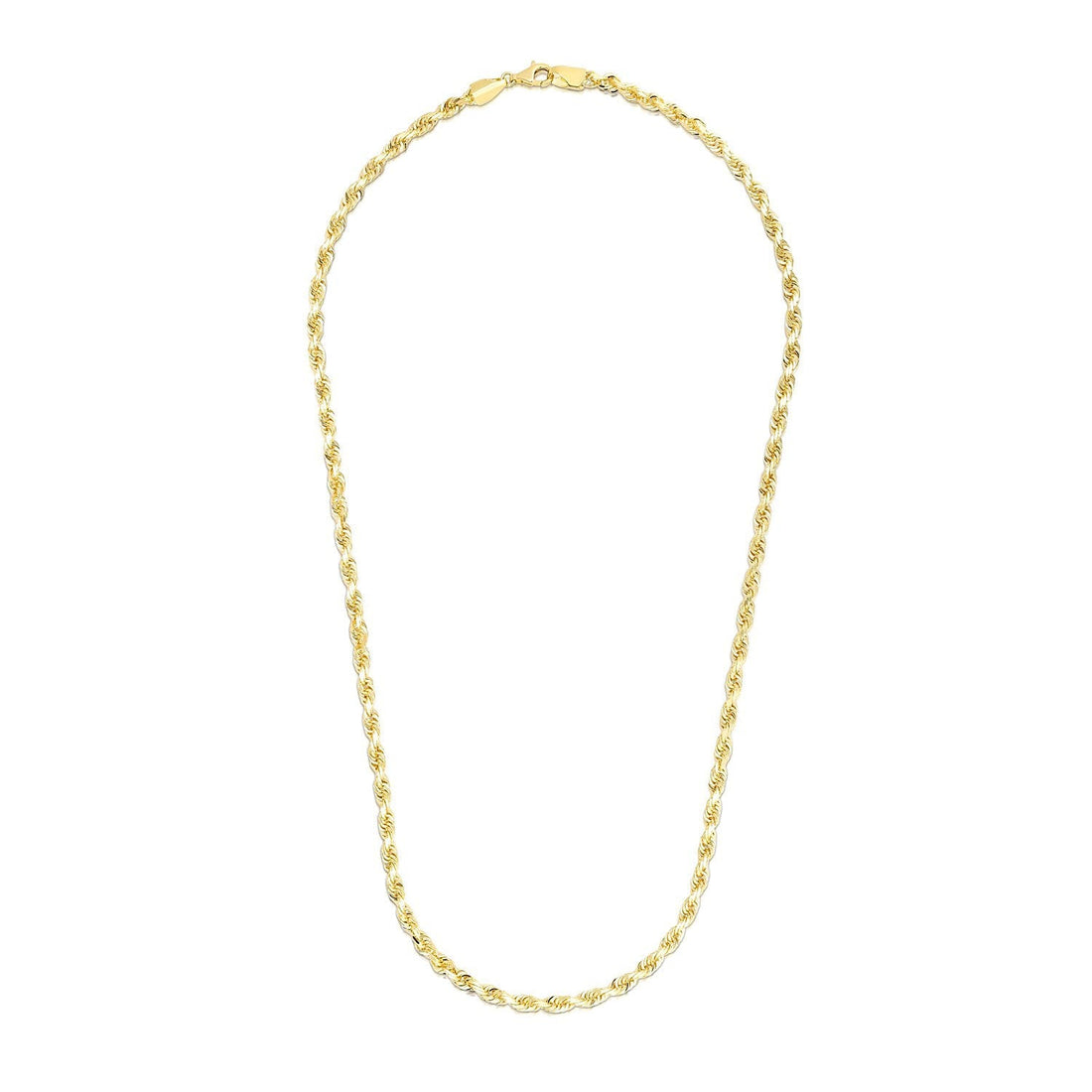 5.0mm 14k Yellow Gold Solid Diamond Cut Rope Chain by Bids.com
