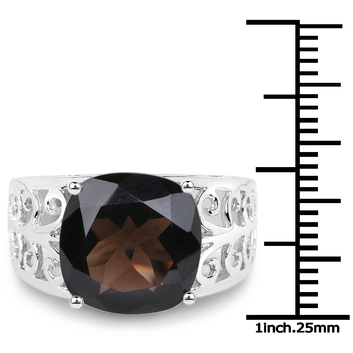 7.09 Carat Genuine Smoky Quartz .925 Sterling Silver Ring by Bids.com