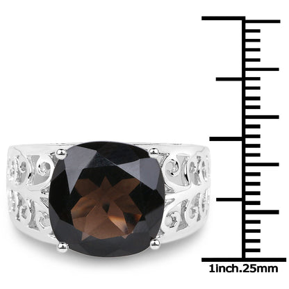 7.09 Carat Genuine Smoky Quartz .925 Sterling Silver Ring by Bids.com