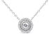 .925 Sterling Silver 1/2 Cttw Round Diamond Halo Circle Pendant 18" Necklace (I-J Color, I2-I3 Clarity) by Bids.com
