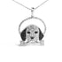 .925 Sterling Silver 1/4 Cttw White and Black Diamond Beagle Dog and Bone Pendant Necklace (I-J Color, I2-I3 Clarity) - 18" Inches by Bids.com