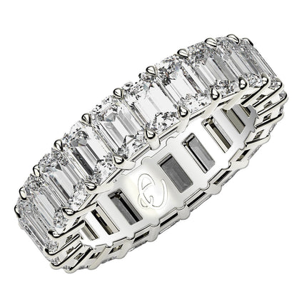 Emerald Cut Lab Grown Diamond Eternity Ring in 14k White Gold (6 cttw FG/VS2) by Bids.com