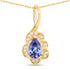 0.40 Carat Genuine Tanzanite and White Diamond 14K Yellow Gold Pendant by Bids.com