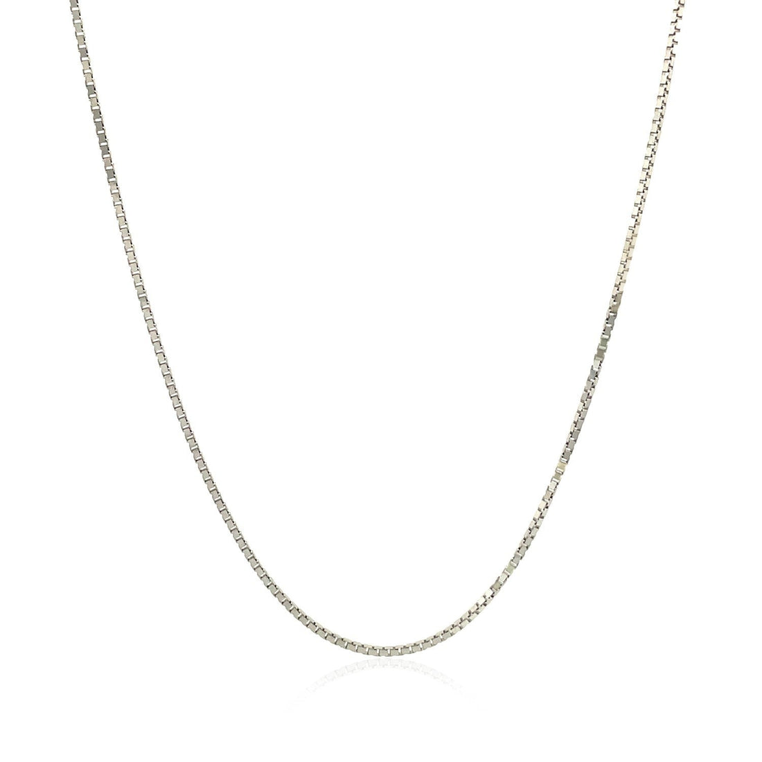 10k White Gold Classic Box Chain (0.78 mm)  DestGlow