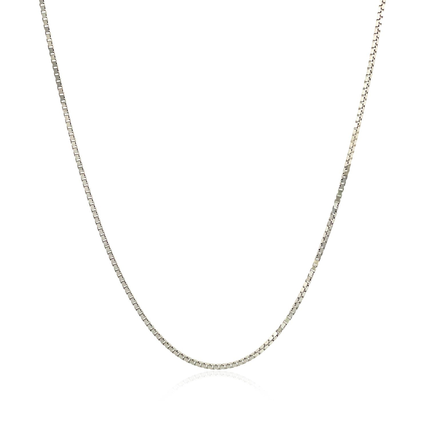 10k White Gold Classic Box Chain (0.78 mm)  DestGlow