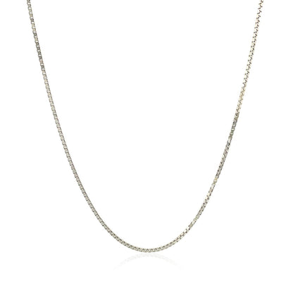 10k White Gold Classic Box Chain (0.78 mm)  DestGlow