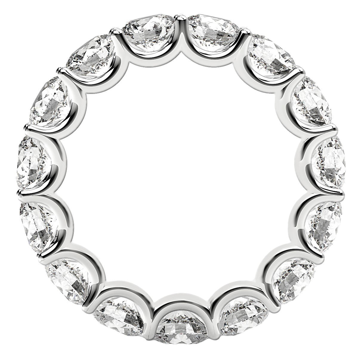 Round Cut Lab Grown Diamond Eternity Ring in 14k White Gold (5 cttw FG/VS2) by Bids.com
