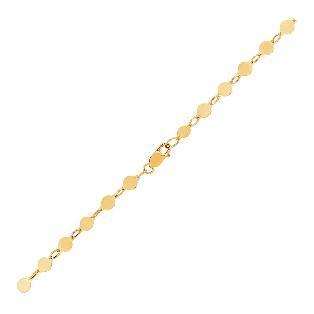 14k Yellow Gold Bracelet with Polished Circles  DestGlow