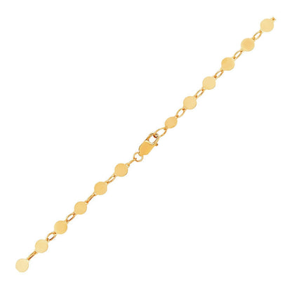 14k Yellow Gold Bracelet with Polished Circles  DestGlow
