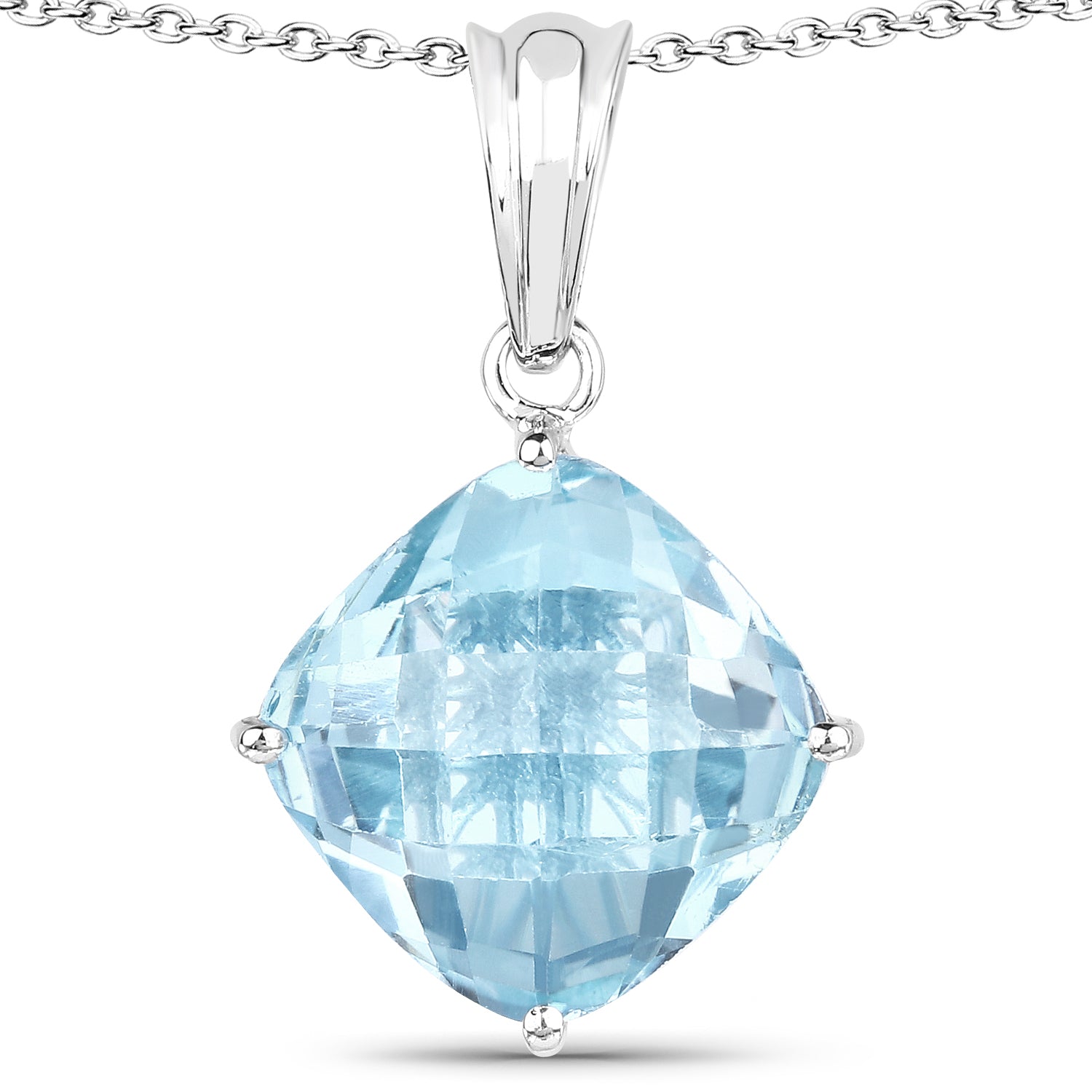 11.10 Carat Genuine Blue Topaz .925 Sterling Silver Pendant  DestGlow