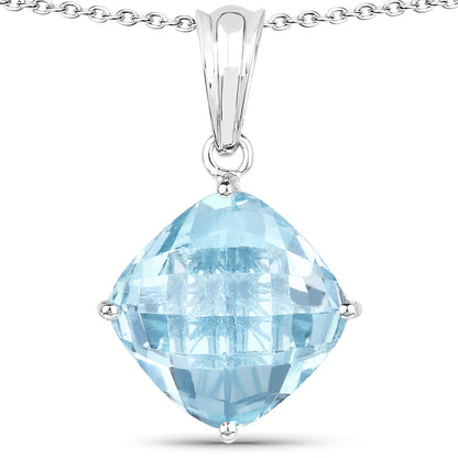 11.10 Carat Genuine Blue Topaz .925 Sterling Silver Pendant  DestGlow