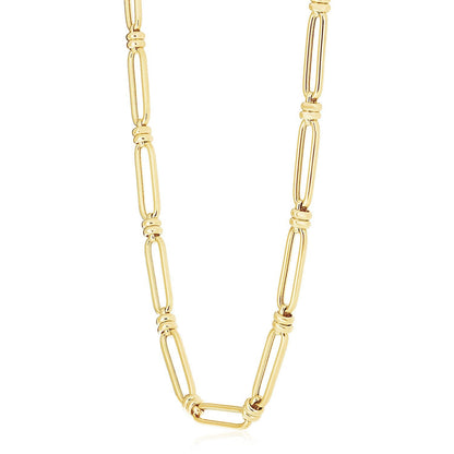 14k Yellow Gold High Polish Elongated Paperclip Jax Link Necklace by Bids.com