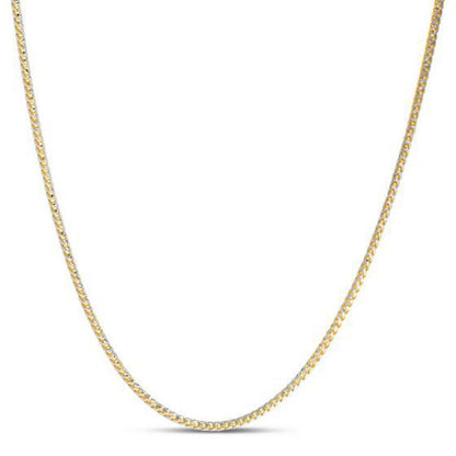 14k Yellow Gold Round Pave Franco Chain (2.30 mm) by Bids.com