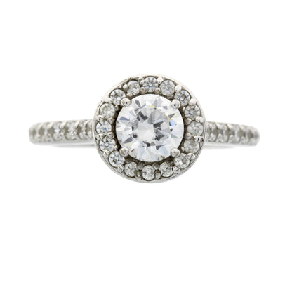 Genuine Cubic Zirconium Ring Sterling Silver by Bids.com