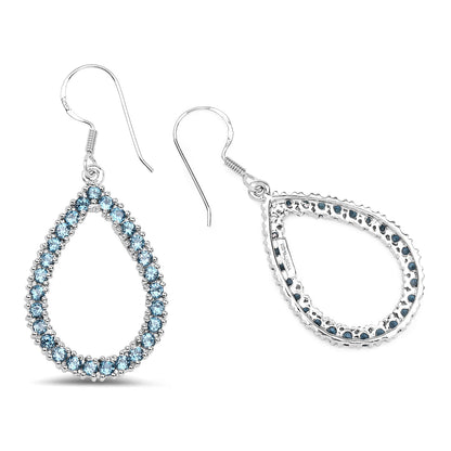 4.32 Carat Genuine London Blue Topaz .925 Sterling Silver Earrings by Bids.com