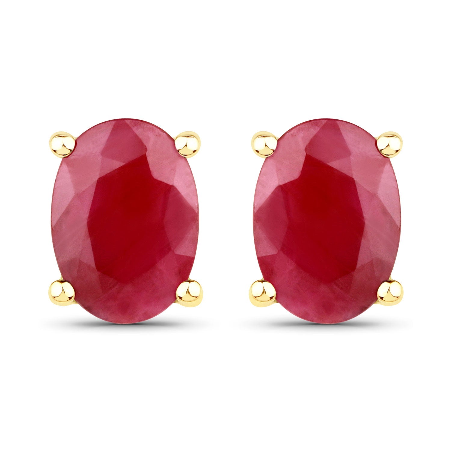 1.70 Carat Genuine Ruby 14K Yellow Gold Earrings  DestGlow
