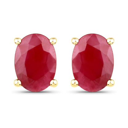 1.70 Carat Genuine Ruby 14K Yellow Gold Earrings  DestGlow