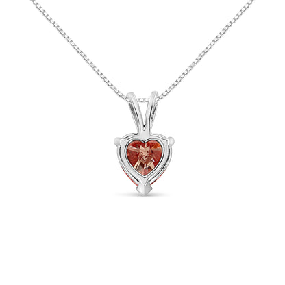 IGI Certified 14K White Gold Martini Set 1.00 Cttw Lab Grown Pink Heart Diamond Solitaire 18" Pendant Necklace (Pink Color, SI2 Clarity) by Bids.com