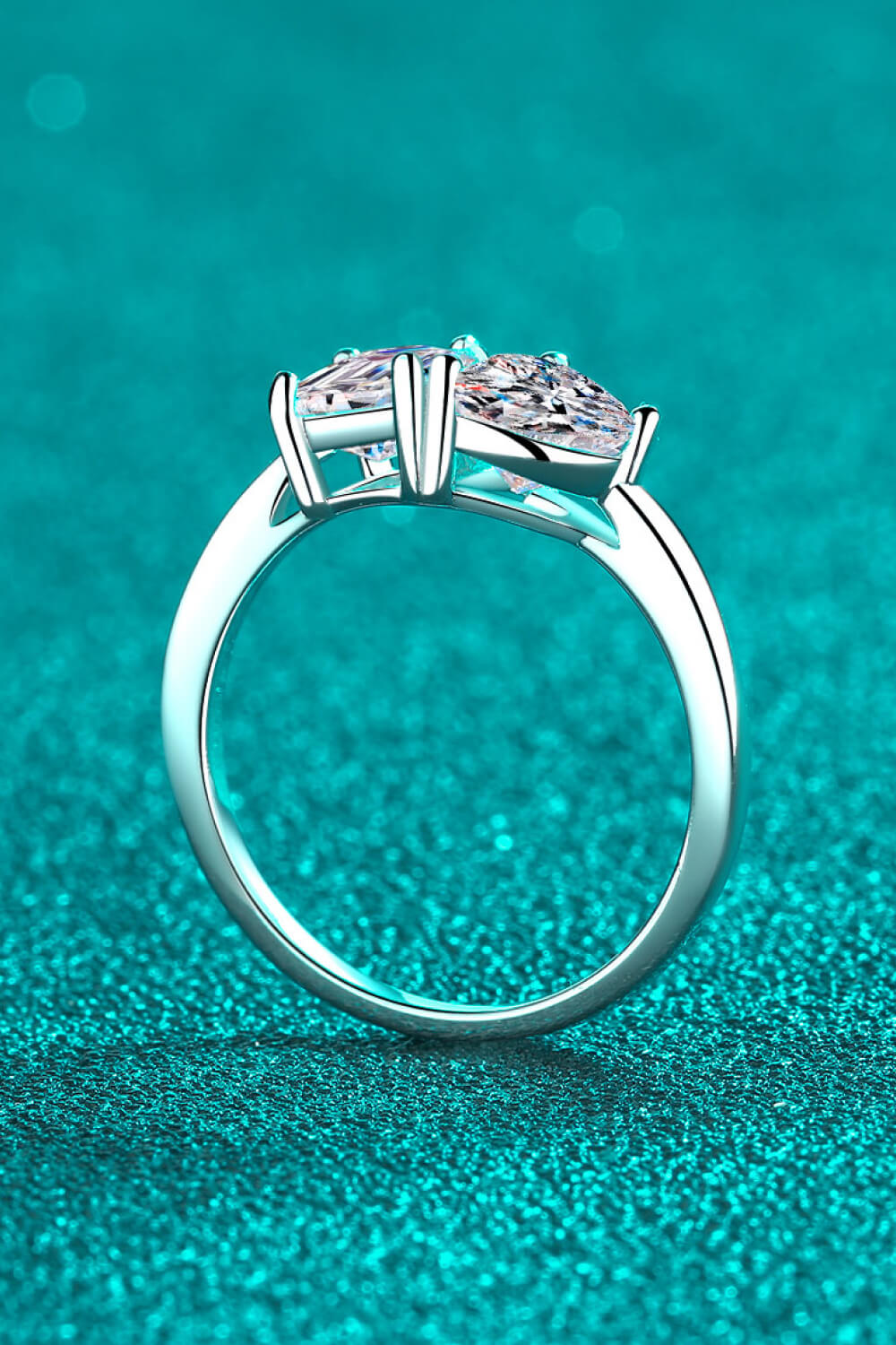 Rhodium-Plated 2 Carat Emerald-Cut Sparkala™ Ring by Sparkala