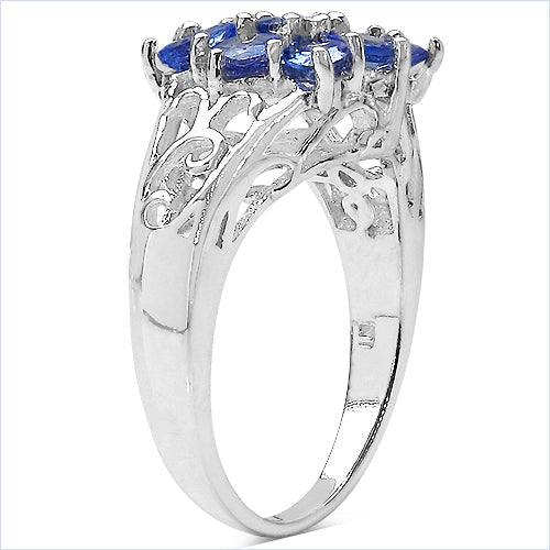 1.65 Carat Genuine Tanzanite .925 Sterling Silver Ring by Bids.com