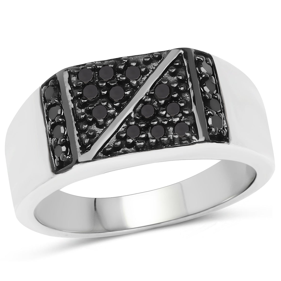 0.35 Carat Genuine Black Diamond .925 Sterling Silver Ring by Bids.com