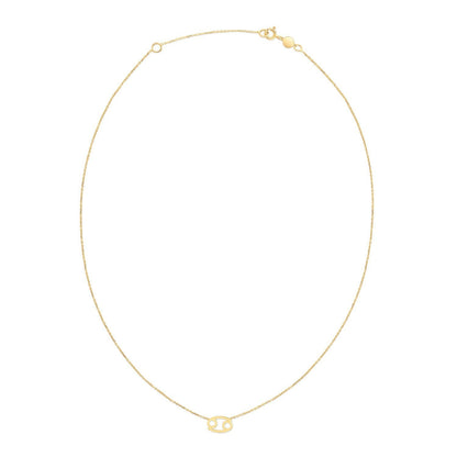 14K Yellow Gold Cancer Necklace  DestGlow