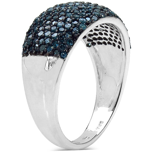 0.99 Carat Genuine Blue Diamond Sterling Silver Ring by Bids.com