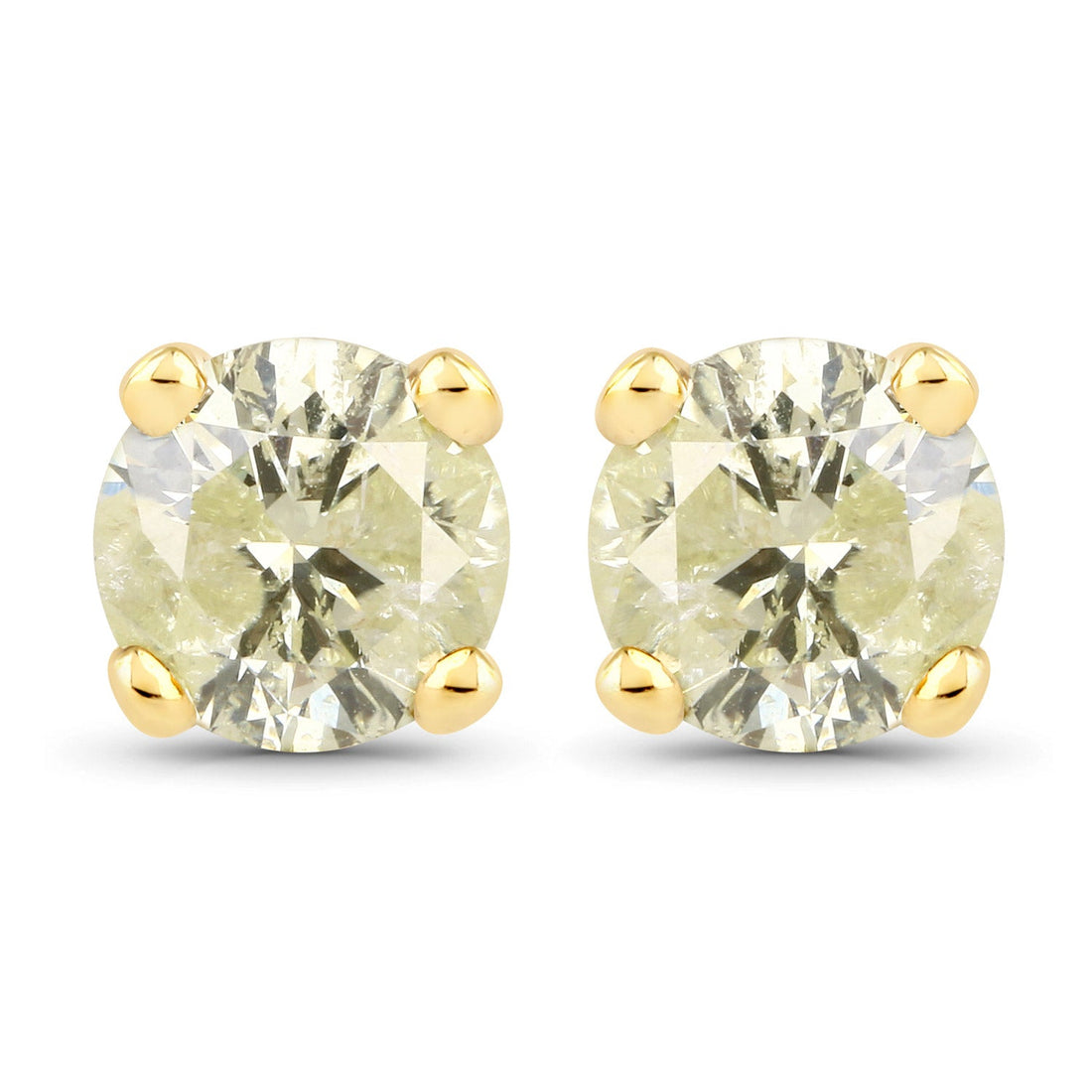 0.95 Carat Genuine LB Diamond 14K Yellow Gold Earrings by Bids.com