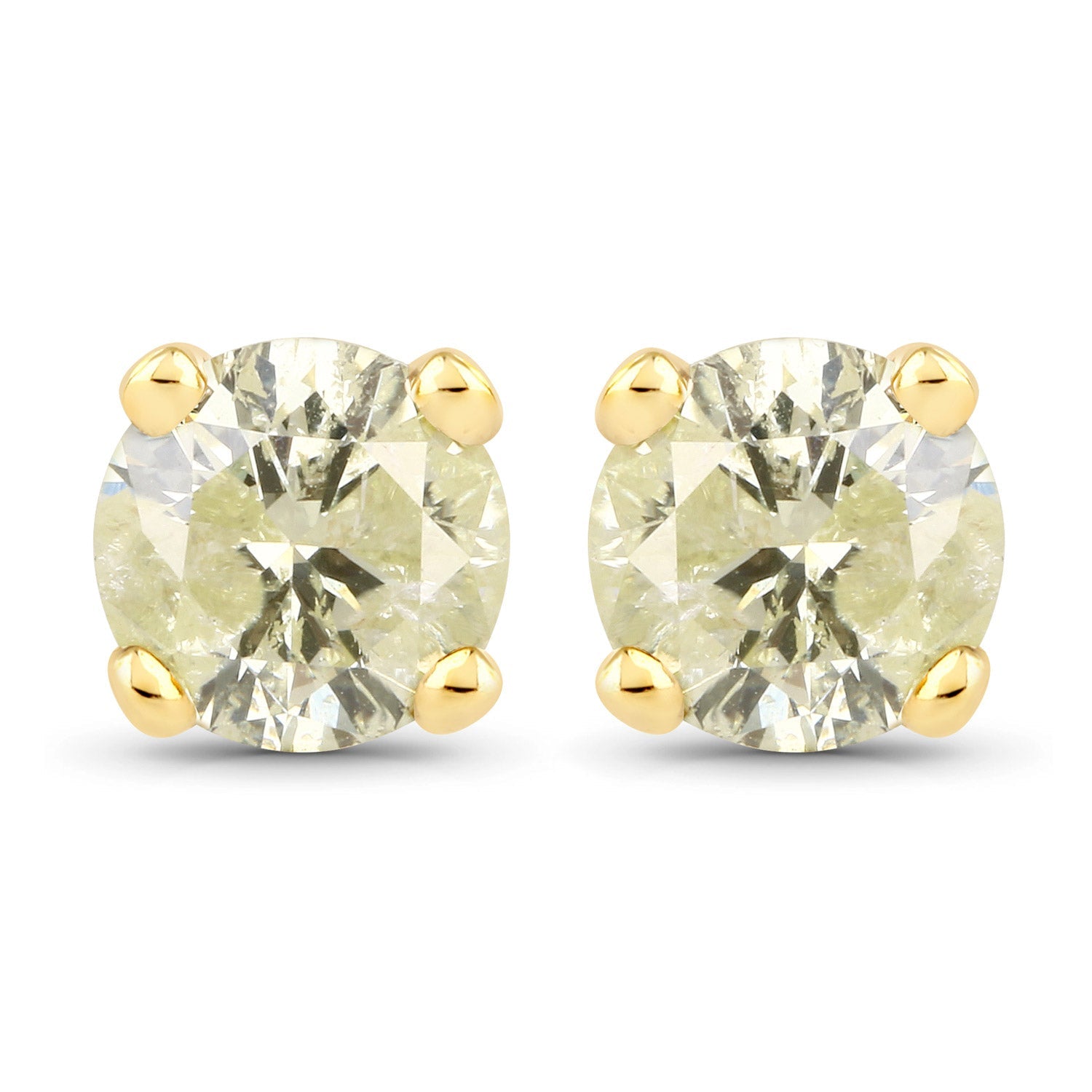 0.95 Carat Genuine LB Diamond 14K Yellow Gold Earrings by Bids.com