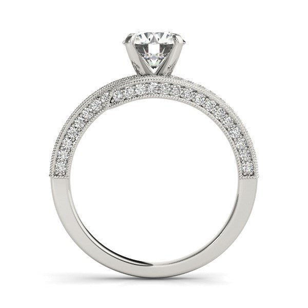 14k White Gold Round Diamond Bypass Style Engagement Ring (1 1/2 cttw) by Bids.com