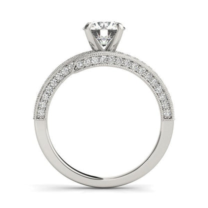 14k White Gold Round Diamond Bypass Style Engagement Ring (1 1/2 cttw) by Bids.com