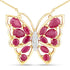 2.88 Carat Genuine Ruby and White Zircon .925 Sterling Silver Necklace by Bids.com