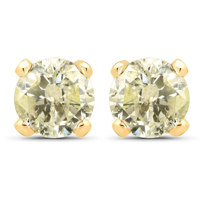 1.02 Carat Genuine LB Diamond 14K Yellow Gold Earrings by Bids.com