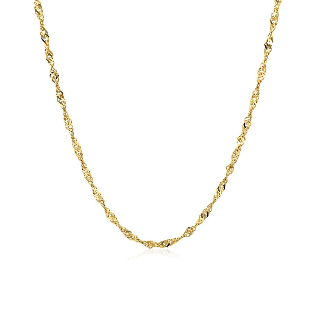 14k Yellow Gold Singapore Chain 1.7mm  DestGlow