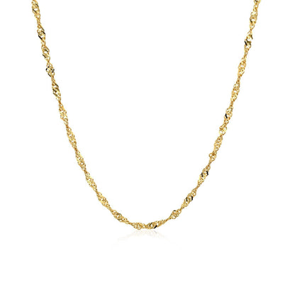 14k Yellow Gold Singapore Chain 1.7mm  DestGlow