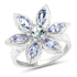 1.34 Carat Genuine Aquamarine and Tanzanite .925 Sterling Silver Ring by Bids.com