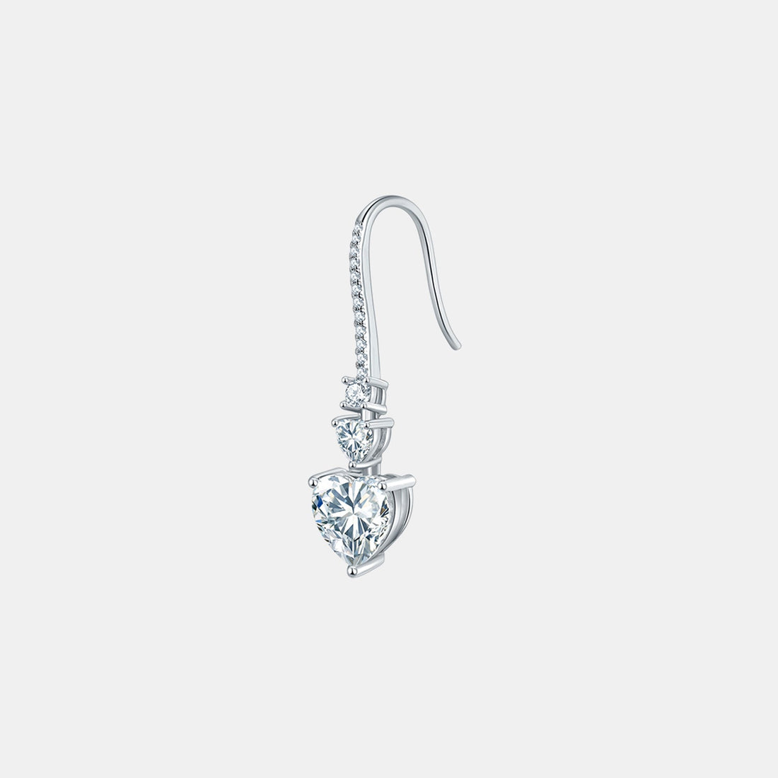 5.44 Carat 925 Sterling Silver Sparkala™ Heart Drop Earrings by Sparkala